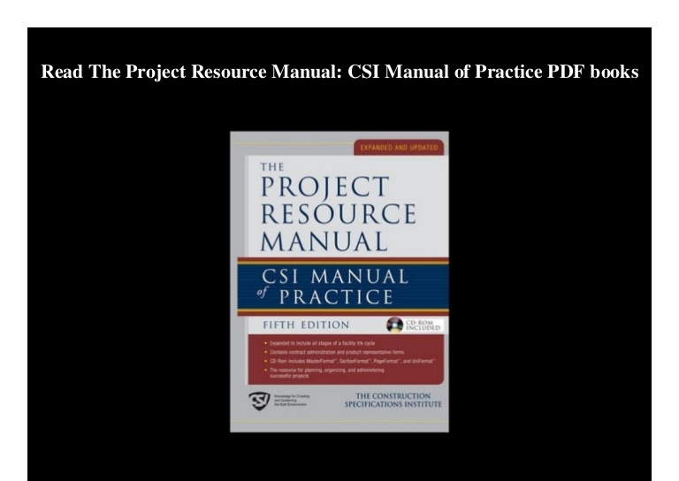 The Project Resource Manual